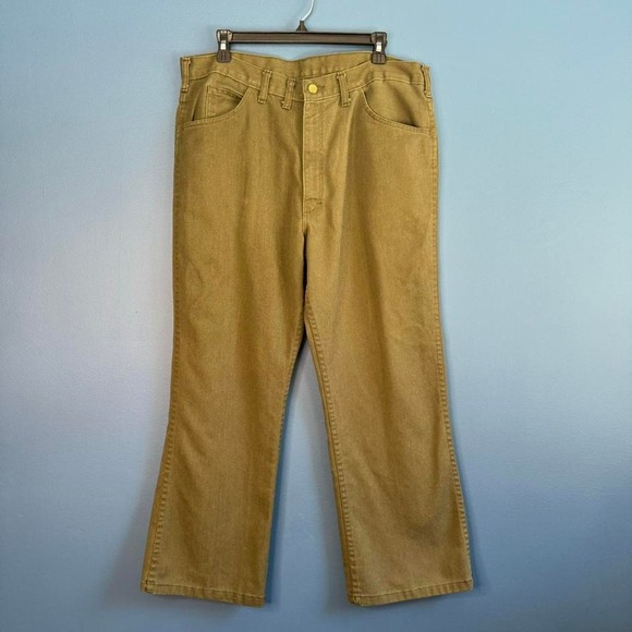 Vintage 70s OshKosh Pants Men's Size 38/30 Sanforized Union Made Green Workwear‎ - Picture 1 of 8